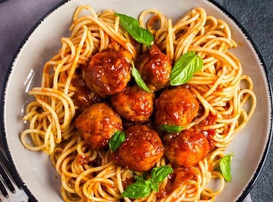 Spicy Meat ball pasta with tomato sauce