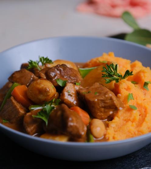 beef stew plating