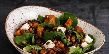 Roasted Chickpea and honey glazed butternut salad