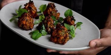 Baked Sweet Potato and Vegetable Pakora bites