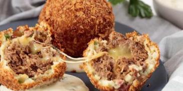 MAGGI’s Mince, Cheese & Mash Deep Fried Bombs with MAGGI Salad Dressing Emulsion